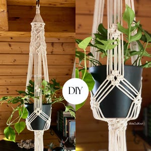 DIY Macrame plant hanger PDF pattern, macramé pattern beginner, DIY macrame, step by step, how to plant hanger, gift idea