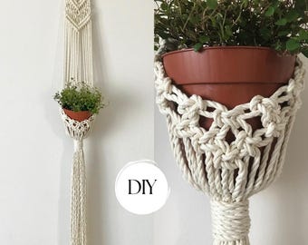 Macrame Plant Hanger PDF Pattern, Wall Planter DIY, Trailing Plants Hanger, Plant Lover Handmade Gifts, Digital Download
