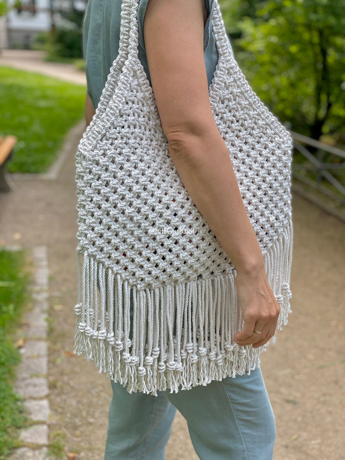Macrame Shoulder Bag PDF Pattern DIY Macrame Boho Hippie Bag Etsy