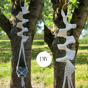 PDF Macrame plant hanger, Spiral macramé plant hanger, beginner, DIY macrame for beginners, step by step, how to plant hanger