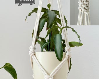 Macrame Plant Hanger PDF Pattern | Snake Knot Tutorial | Modern Hanging Planter DIY | Instant Download