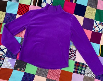 purple mock neck top