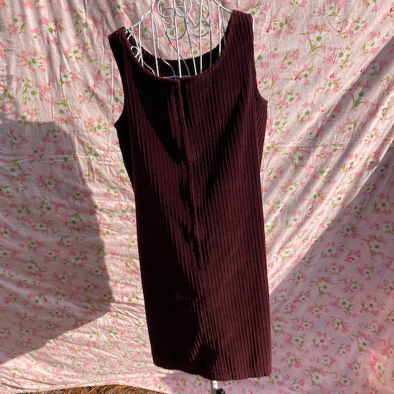 vintage red corduroy jumper dress | S-M | 90s cot… - image 5
