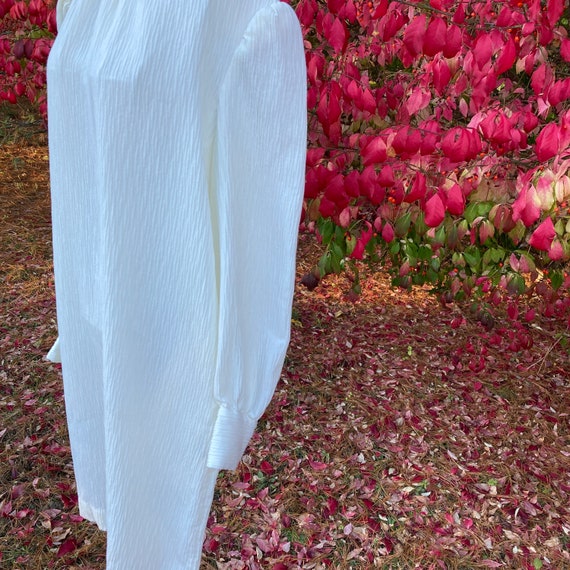 vtg vintage 70s 80s dress  ivory off white 1970s … - image 6