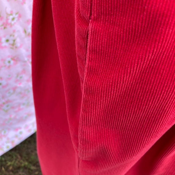 vintage red corduroy jumper dress 80s 90s cottage… - image 10