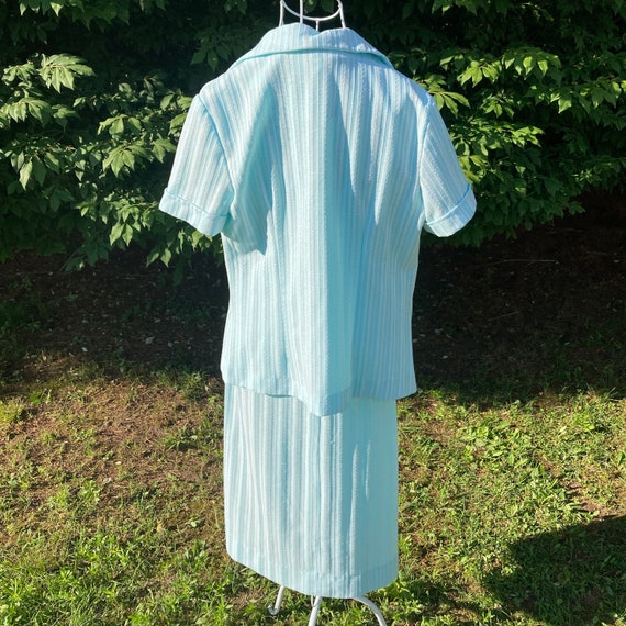 70s dress and top blue polyester 1970s | S - M | … - image 8