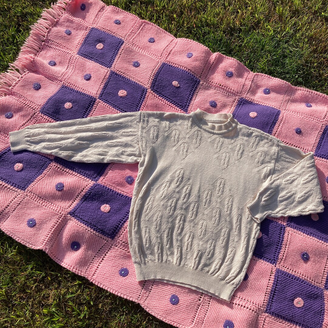 1980〜1990 90's low gauge pink hand knit 【公式通販】