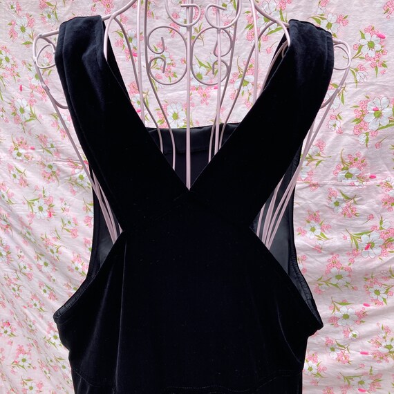 vintage black velvet jumper dress 90s minimal 199… - image 6