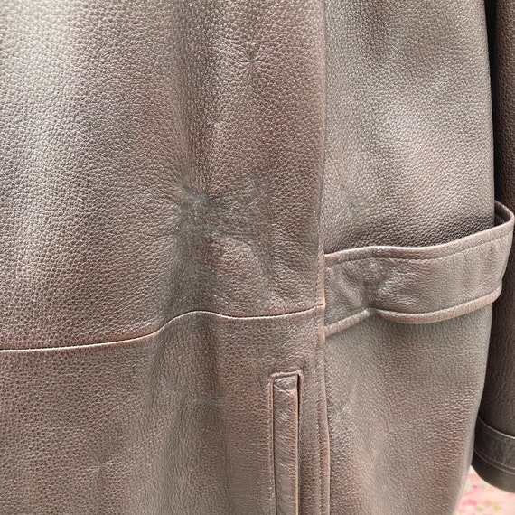 vtg early 2000s Eddie Bauer brown leather jacket … - image 9