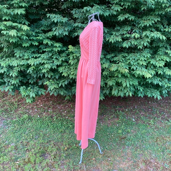 70s vintage maxi dress pastel orange  | XS-S | 19… - image 7