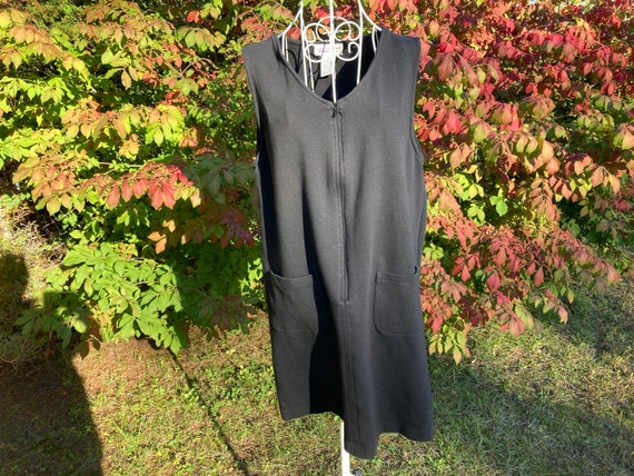 vintage talbots jumper dress 90s minimal black 19… - image 1