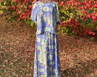 vintage 90s dress maxi cottage core dress 1990s  floral |S-M| Coldwater Creek
