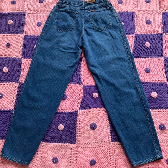 vintage lee jeans high waisted blue rinse 90s 100… - image 5