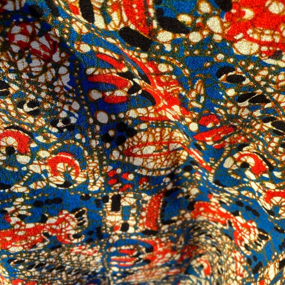 Vintage 70s Dress abstract mod psychedelic print … - image 3