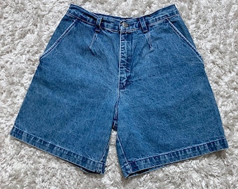 Vintage 90s y2k  denim jean shorts high waisted cotton medium wash 28”-29” waist | M |