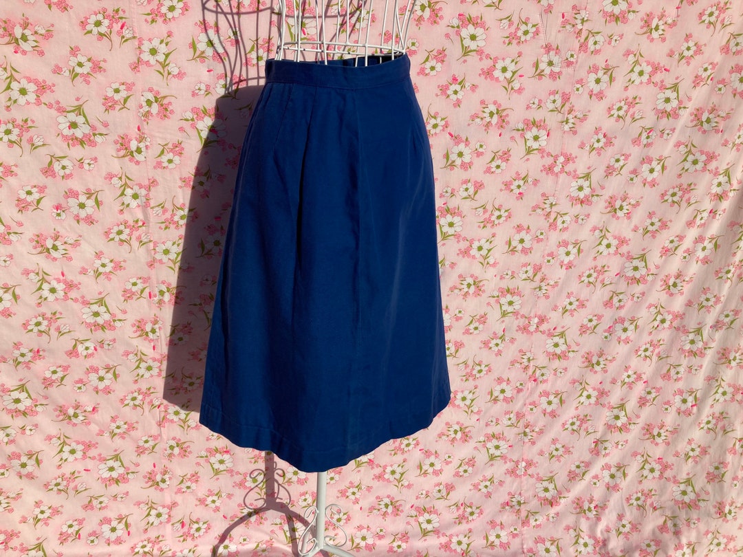 Vintage Navy MotionCloud A-Line Skirt