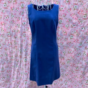 Vintage 60s 70s shift dress |S -M| blue 1960s 1970s