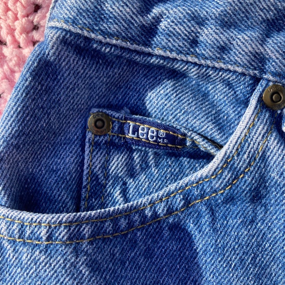vintage lee jeans high waisted medium light wash … - image 6