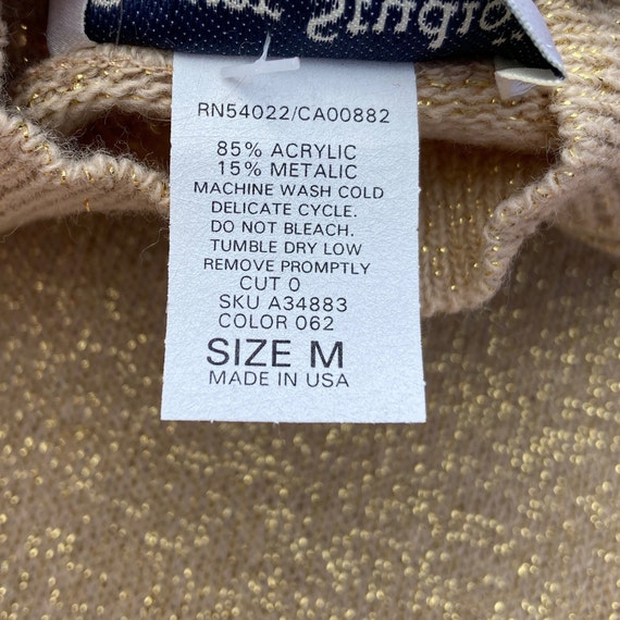 Vintage short sleeve sweater gold glitter deadsto… - image 2