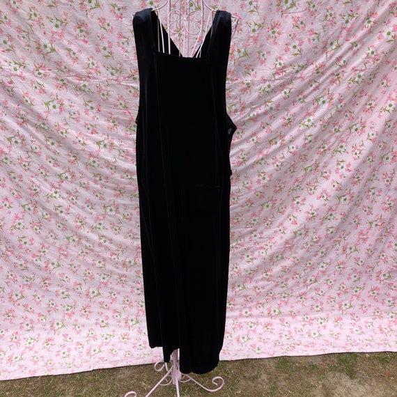 vintage black velvet jumper dress 90s minimal 199… - image 7