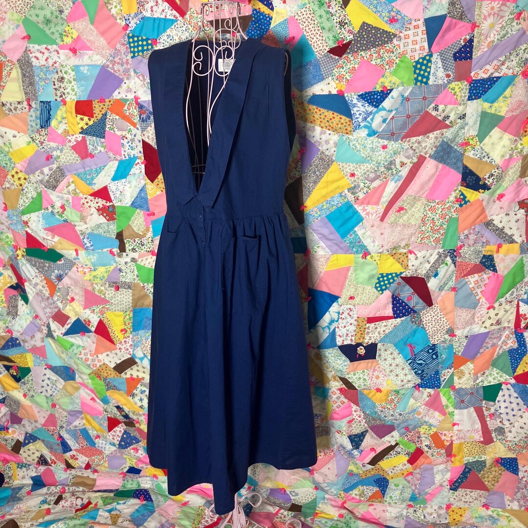 Vintage 70s 80s Gunne Sax Dress Cottage Prairie Navy Blue |M-L| Jumper ...