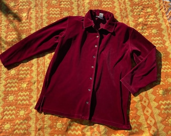Red Velvet Shirt - Etsy
