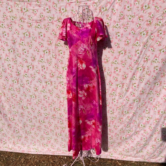 70s vintage maxi dress | S-M | Hawaiian floral pi… - image 4