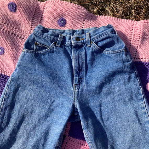 vintage lee jeans high waisted medium light wash … - image 9