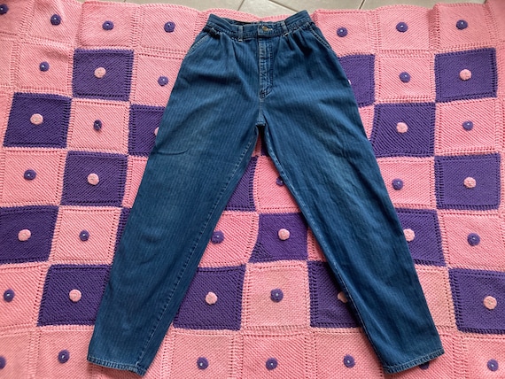 vintage lee jeans high waisted blue rinse 90s 100… - image 1