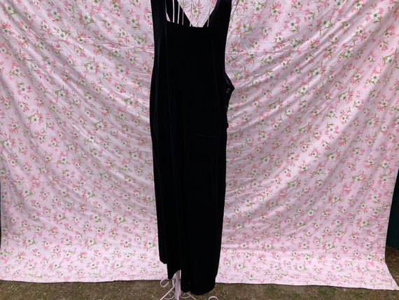 vintage black velvet jumper dress 90s minimal 199… - image 1