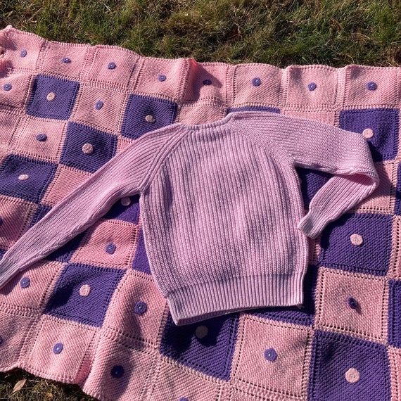Vintage gap sweater80s 90s light pale pink  | XS-… - image 5