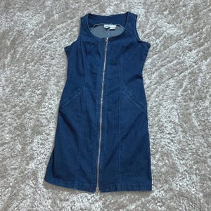 Zip up Denim Dress - Etsy