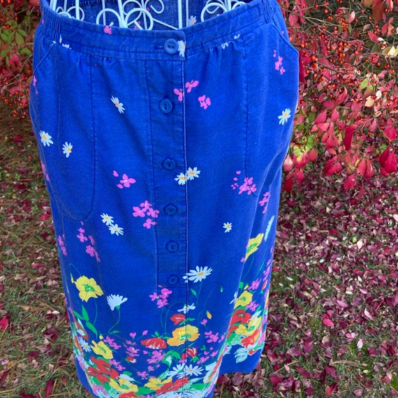 Vintage 60s 70s floral skirt |S-M| 1960s 1970s pi… - image 7