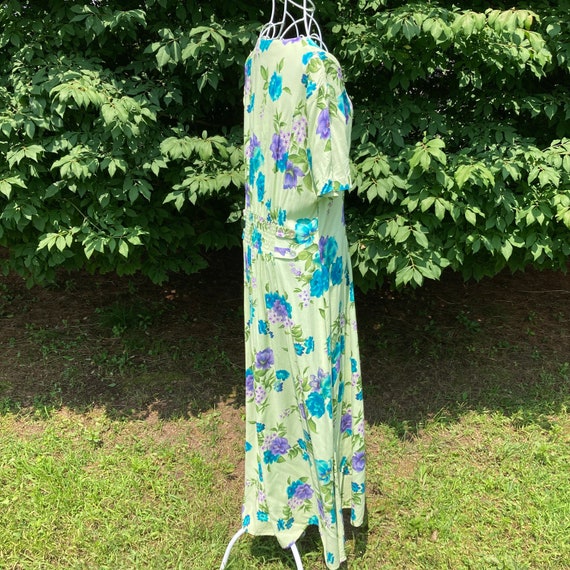 vintage cottage core dress floral  90s sage green… - image 5