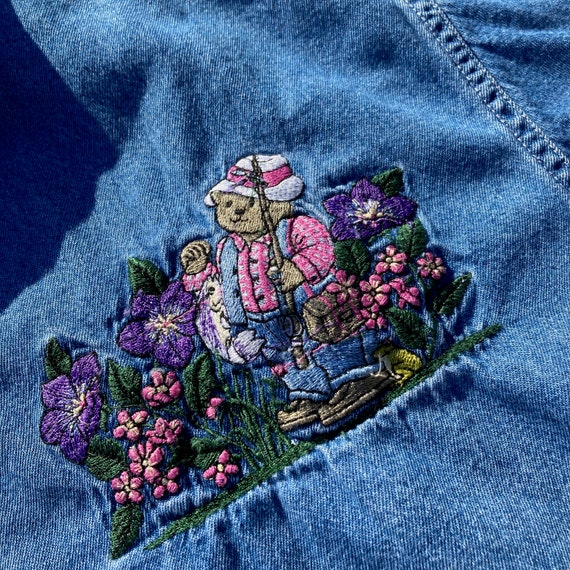 vintage  grandma  button up teddy bear collared t… - image 5