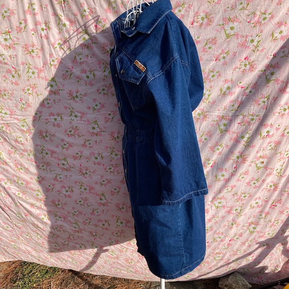 vintage 80s shirt dress cottage core denim cotton… - image 2