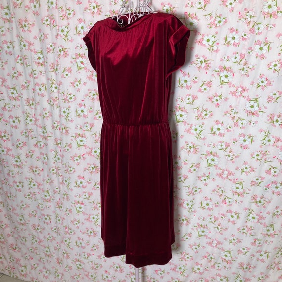 70s dress wine red velvet 1970s | S-M | maroon