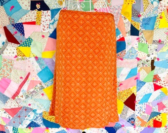 Vintage 90s Y2K does 70s skirt bright pink fairy core Ann Taylor orange floral geometric