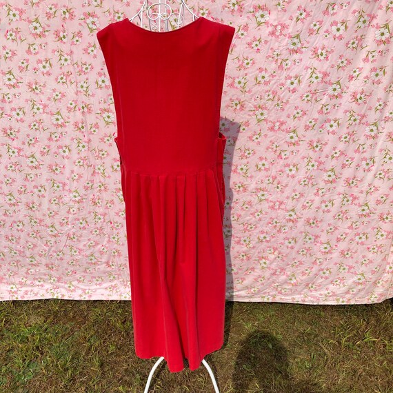vintage red corduroy jumper dress 80s 90s cottage… - image 5