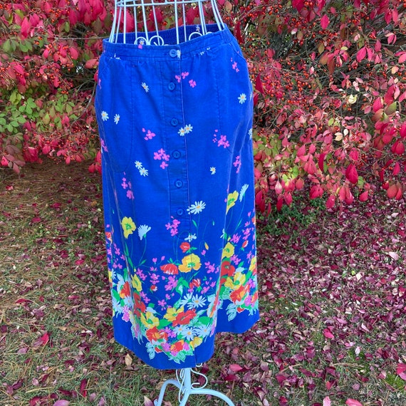 Vintage 60s 70s floral skirt |S-M| 1960s 1970s pi… - image 2