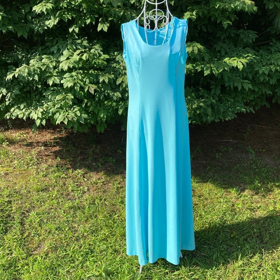 70s maxi dress set cornflower blue |S - M| 1970s … - image 1