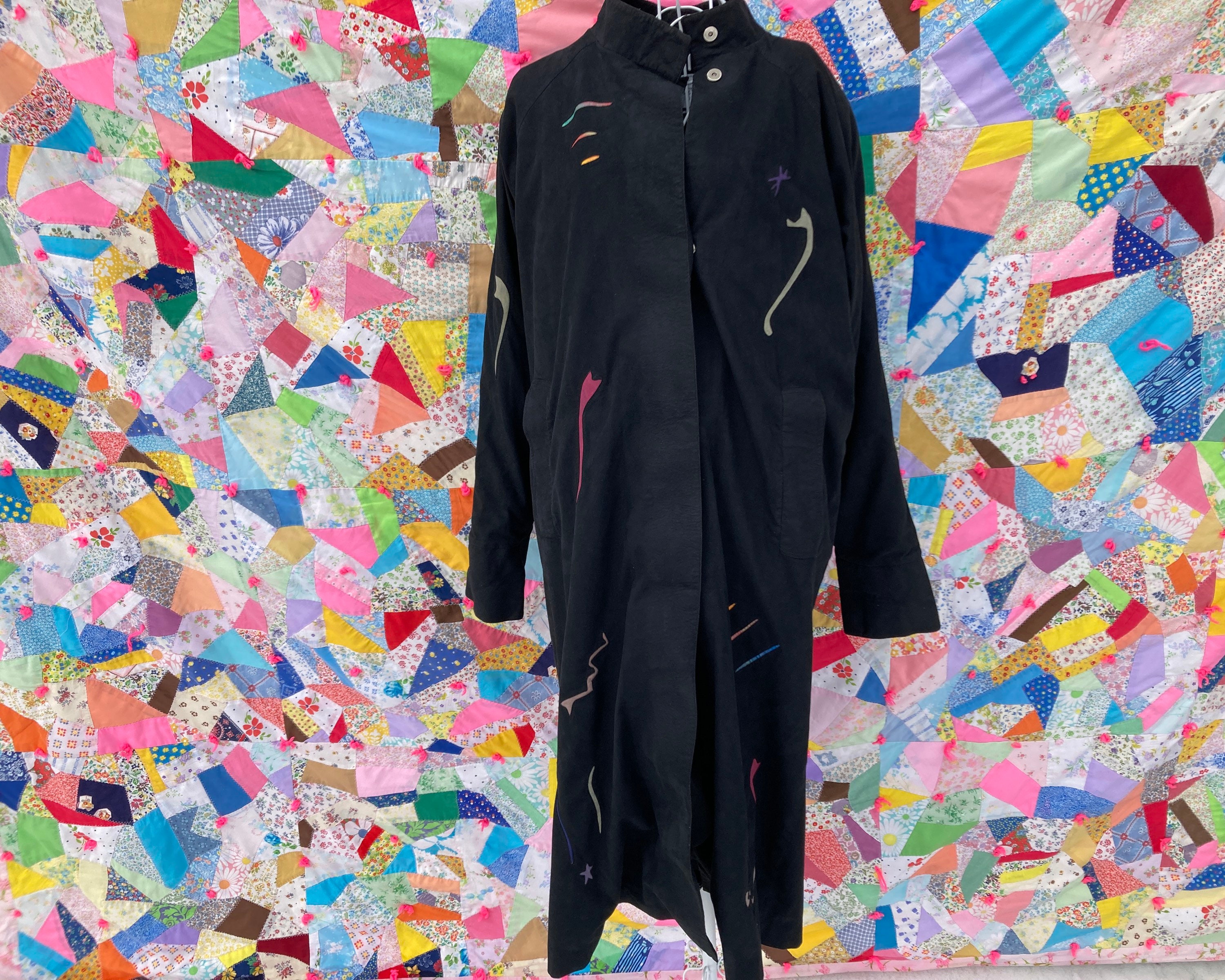 Vtg 90s Black Jacket Abstract 1990s Winter Coat Jeffrey Weiss - Etsy