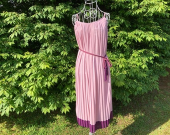 70s vintage dress dusty rose pink purple retro mod | S - M | 1970s