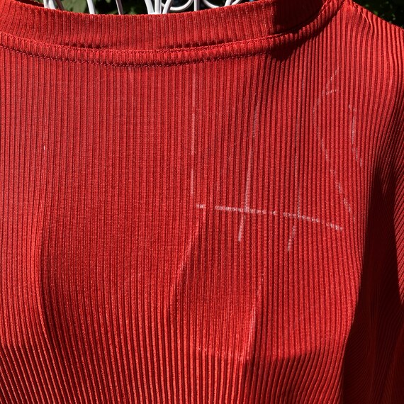 Vintage under shirt | S-L |  90s  1990s rust red … - image 4