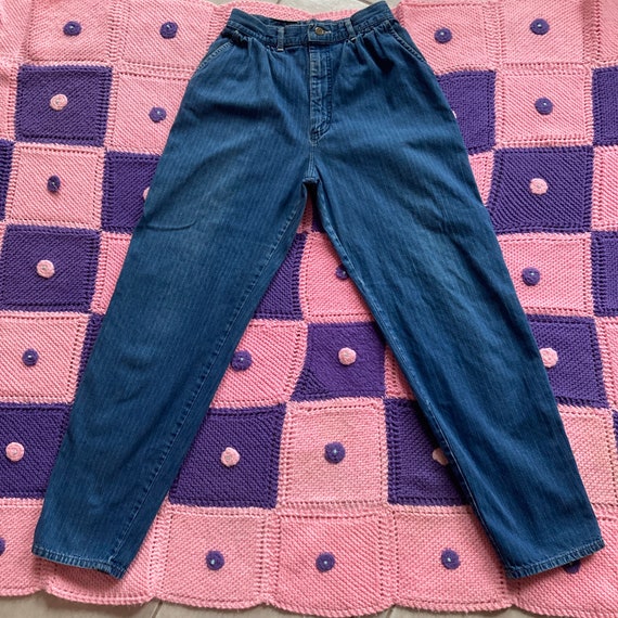 vintage lee jeans high waisted blue rinse 90s 100… - image 2
