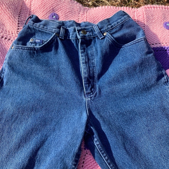 vintage lee jeans high waisted blue rinse 90s 100… - image 9