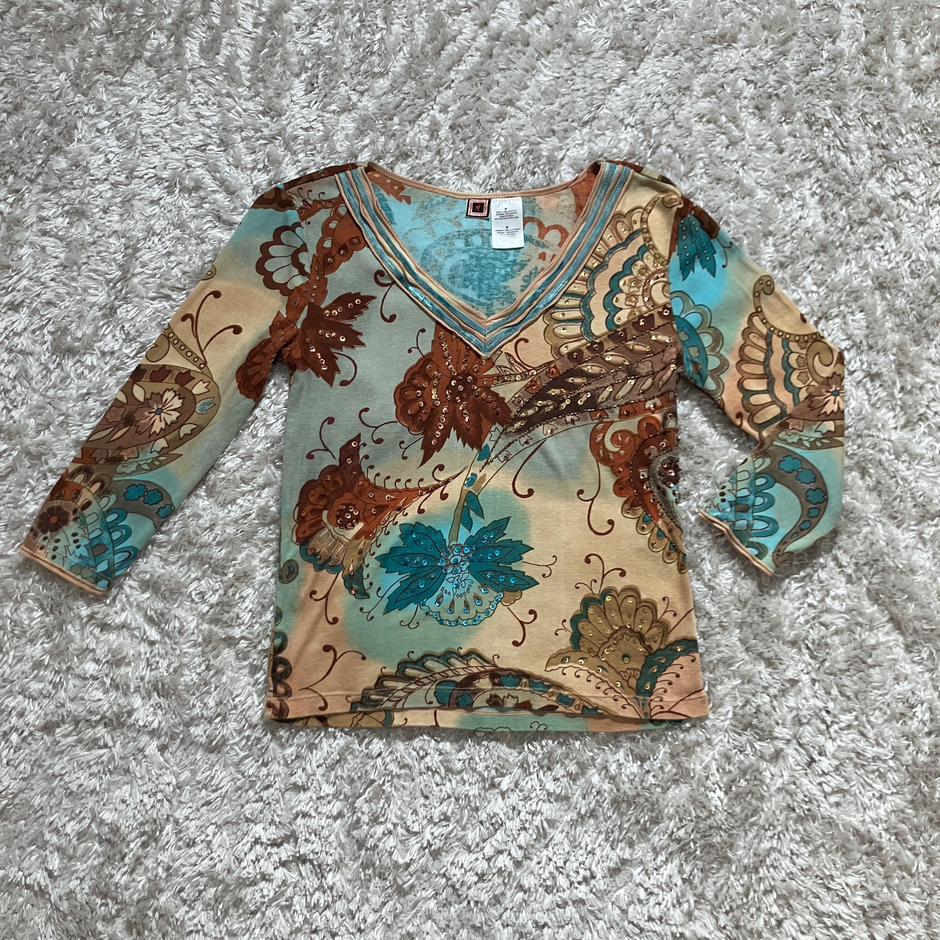 Floral 2000s Top - Etsy