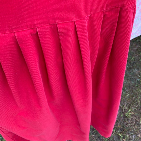 vintage red corduroy jumper dress 80s 90s cottage… - image 4