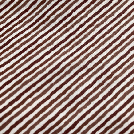 Vintage vtg striped blouse shirt S M brown white … - image 5