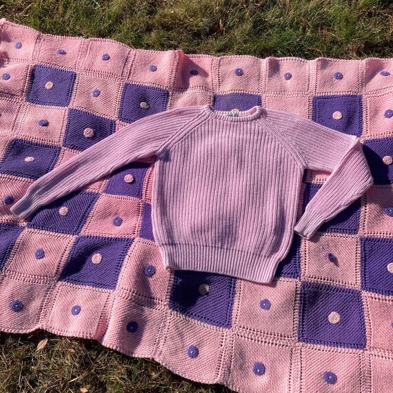 Vintage gap sweater80s 90s light pale pink  | XS-… - image 4